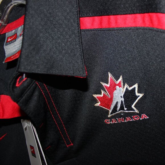 3/$188❤️vintage 2008 Nike FIT DRY Team Canada Hockey official polo shirt - Picture 5 of 11